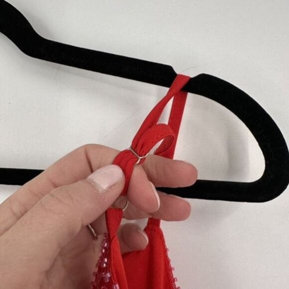 Spirit Halloween‎ Adult Red Sequin Flapper Dress Small Fringe - Picture 13 of 13